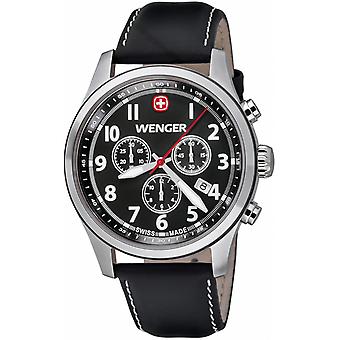 Wenger terragraph chrono reloj para Hombre Analógico de Cuarzo suizo con brazalete de Piel de vaca 01.0543.101