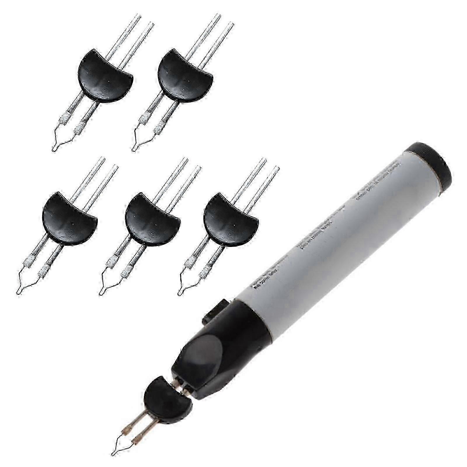 Thread Burner Pen, 5.11in Push Button Thread Melter, One-Touch Precise Thread Knot Burning, Bead Weaving Stringing Finishing, Battery Operated, 5 Tips
