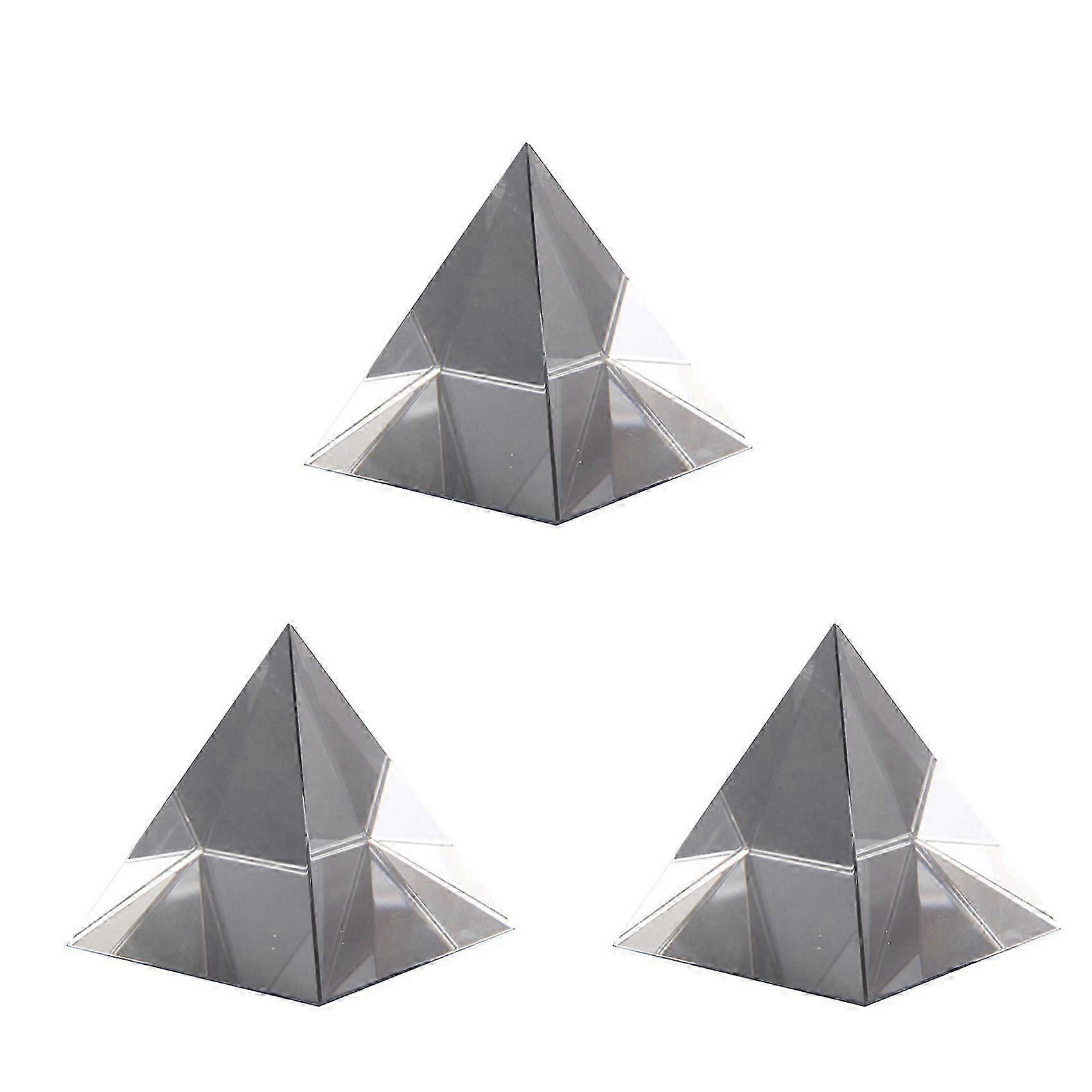 3X Prism optical Glass Pyramid 40mm High Rectangular Polyhedron Suitable for Teaching ExperimentsYX