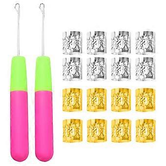 Dreadlock Crochet Hooks Braid Compiling Tools with Hair Clasps 84Pcs Pack