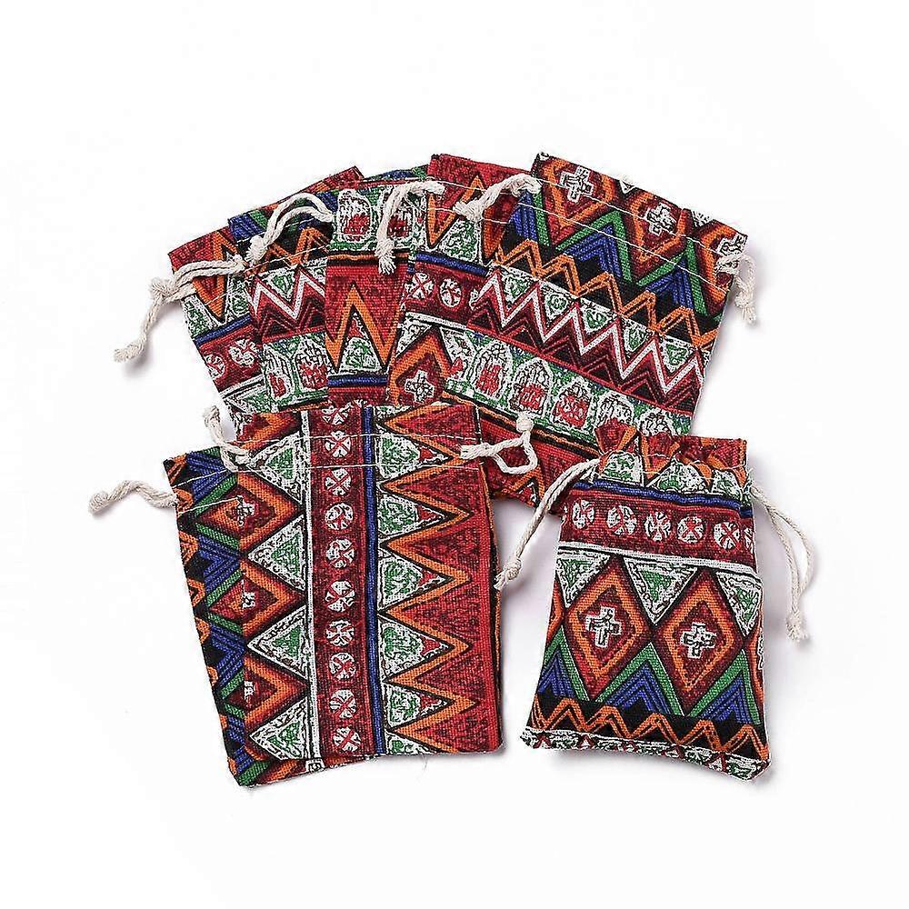 50pcs Polycotton(Polyester ) Packing Pouches Drawstring Bags Red 14x10cm