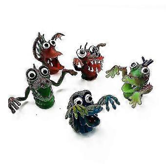 5 Pack Soft Rubber Monster Finger Puppets, Role Play Toys for Kids Storytelling