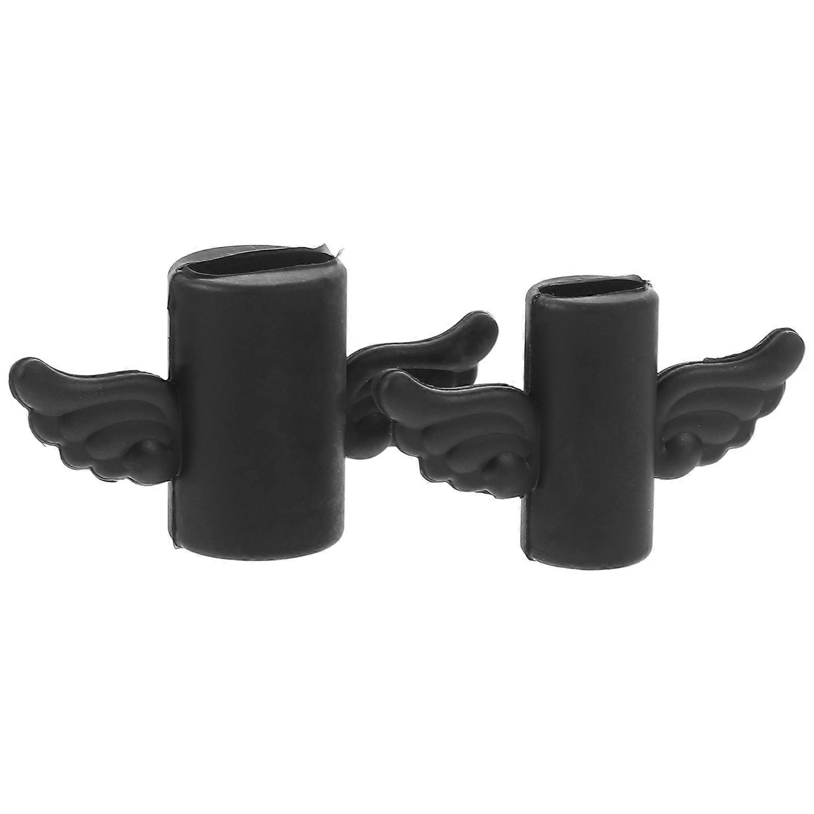 USB Cable Protector Cable Saver for Charging with Cartoon Wing 2Pcs Black