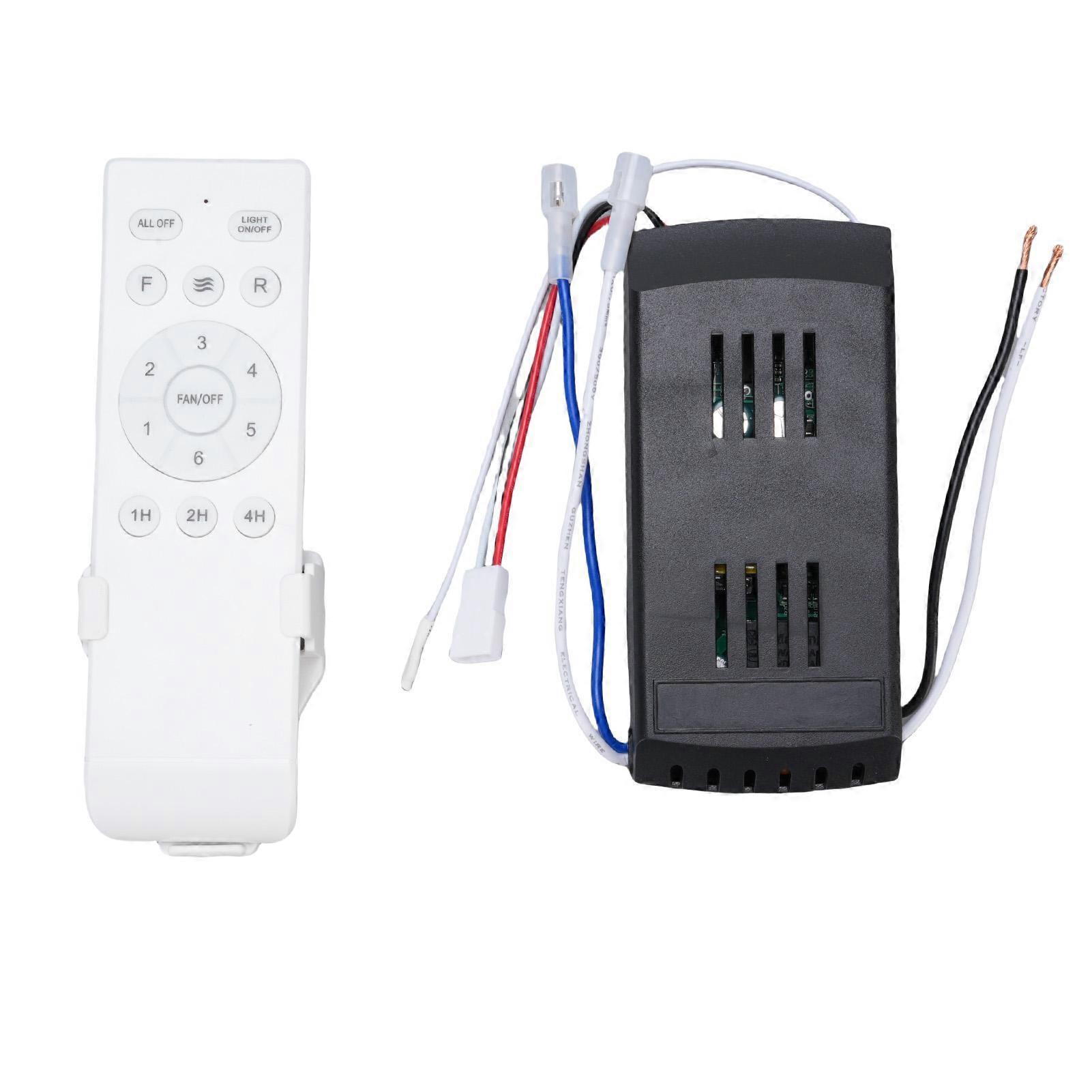 Universal Ceiling Fan Remote Control Kit DC 6 Speeds Ceiling Fan Light Controller Receiver with Timer for Replacement