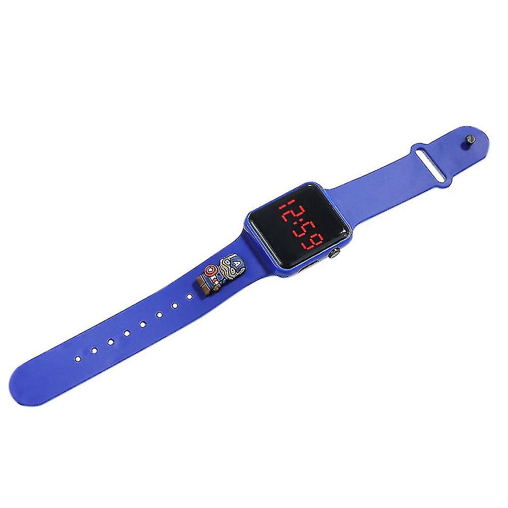 Led Digital Electronic Watch Silicone Compatible With Children Royal Blue