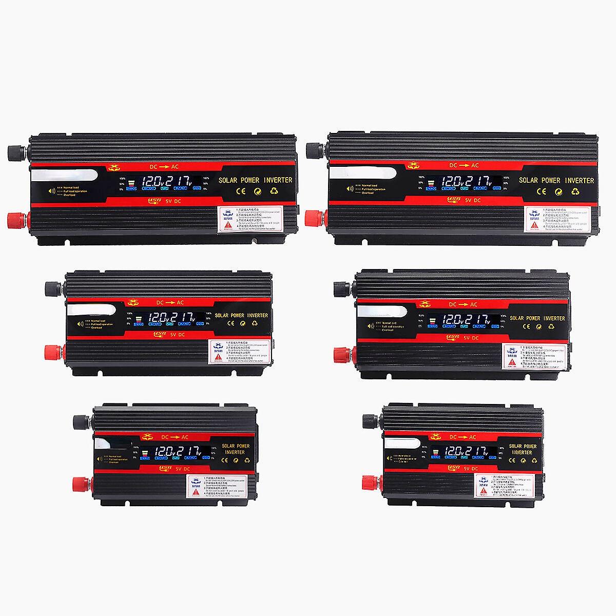 1000W Car Inverter 12v/24v To 220v, Us/eu Plug, Modified Sine Wave, Lcd Display, Solar Power Converter