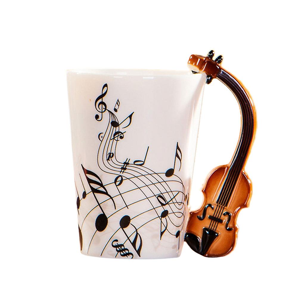 Violin Shapes Coffee Mugs Ceramic Milk Tea Cups Drinkware for Kitchen Drinking