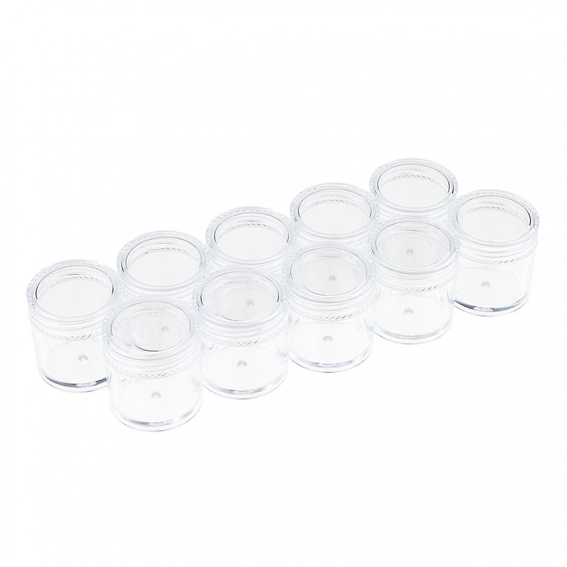 10x Round Transparent Makeup Jar Empty Pot Powder Cream Travel Cosmetic Container 10g (a)