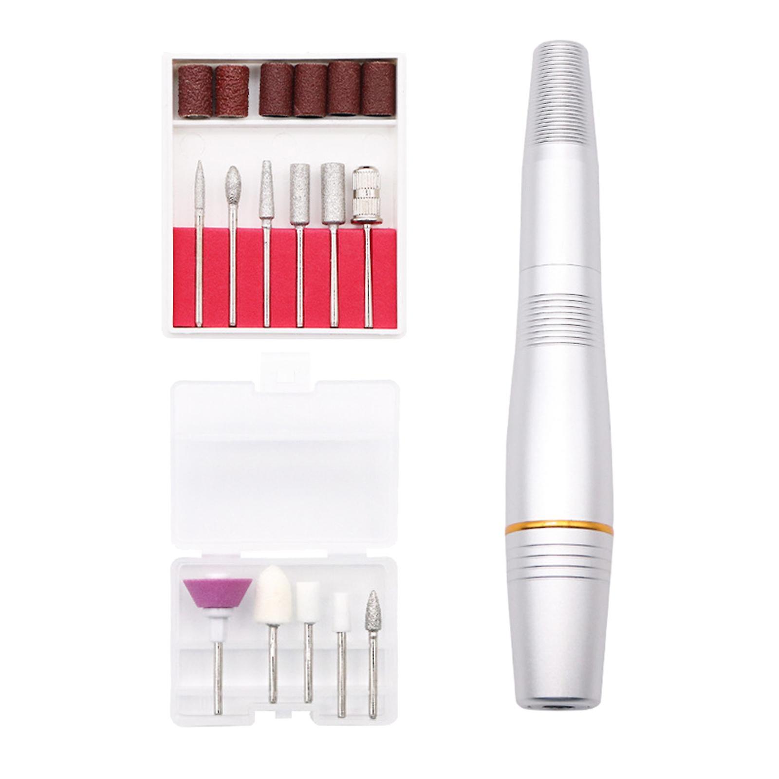 Portable Electric Nail Drill Machine Lightweight for Nails Shape Manicures Silver