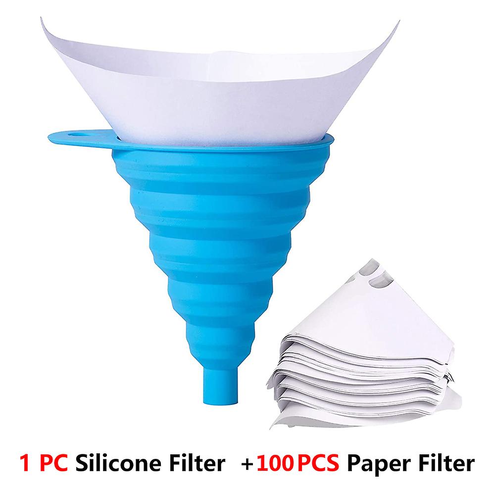 3d Printer Paper Filter With Cone Silicone Funnel Paper Filter Resin Strainer Kit For Anycubic Resin Recycling For Elegoo Mars 2