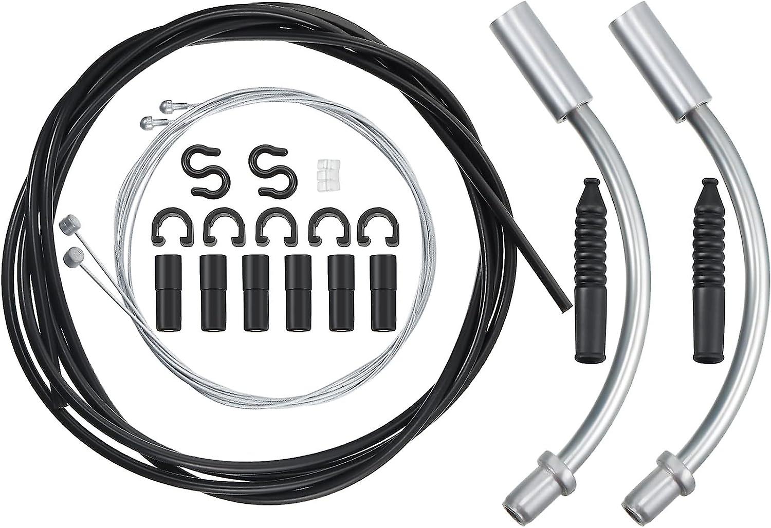 Bicycle Brake Cable Kit, Metal Components with Silver/Black Options