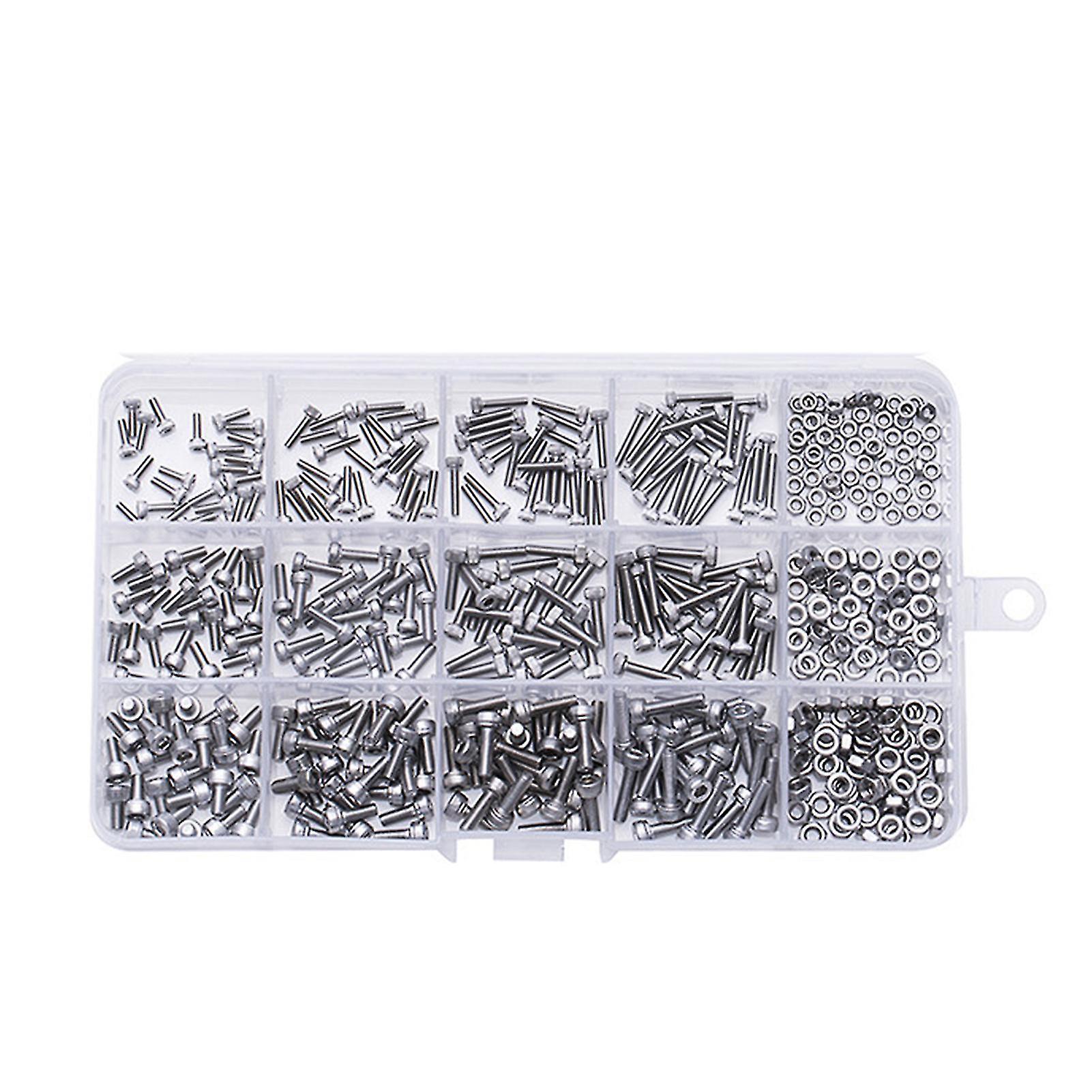 480pcs M2 / m2.5 / m3ステンレス鋼六角ソケットキャップヘッドネジボルトナットキット電化製品用