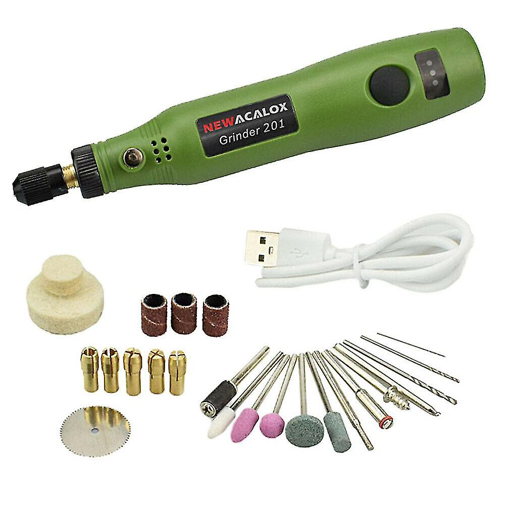 10w Hobby Craft Mini Drill Grinder Tool Set Modeling Polishing Drilling - Green