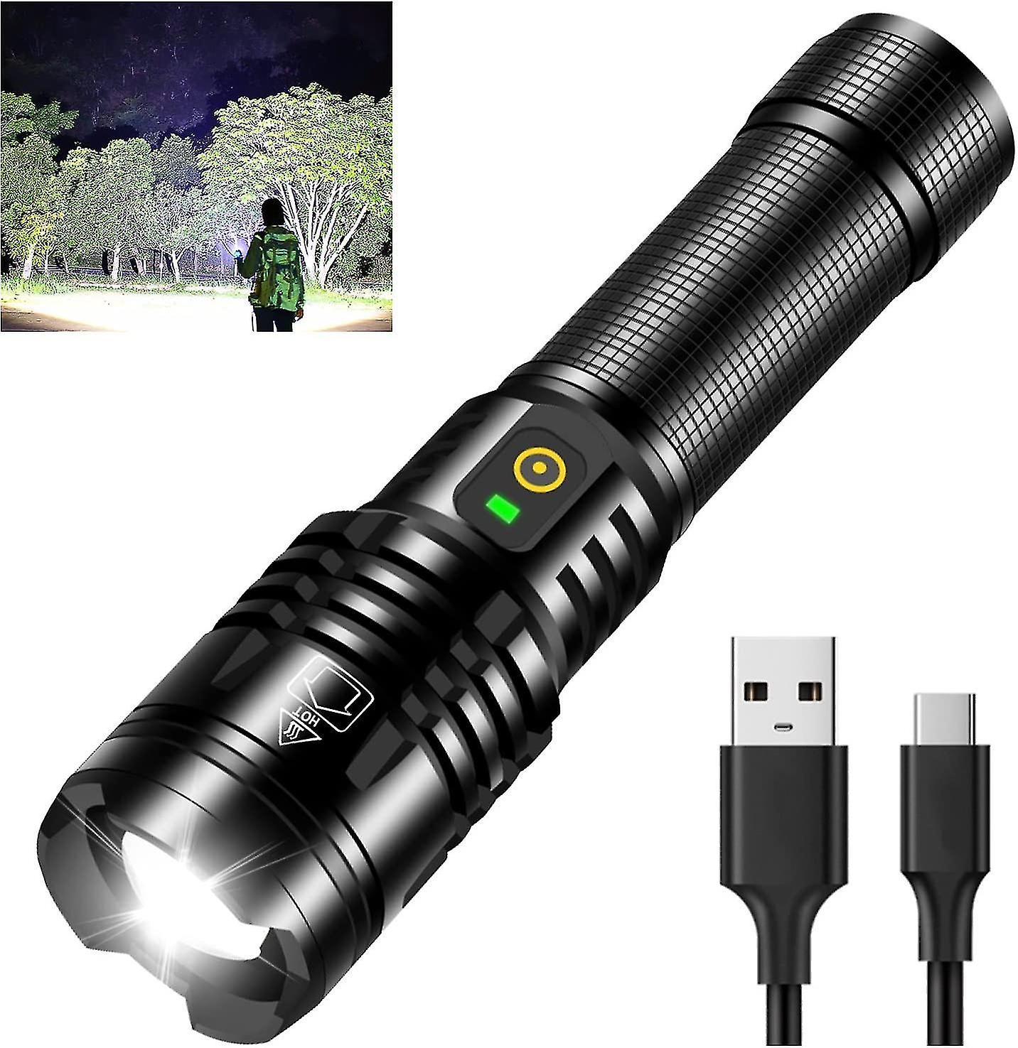 Flashlights High Lumens Rechargeable,90000 Lumens Super Bright Tactical Flashlights,5 Modes Adjustab