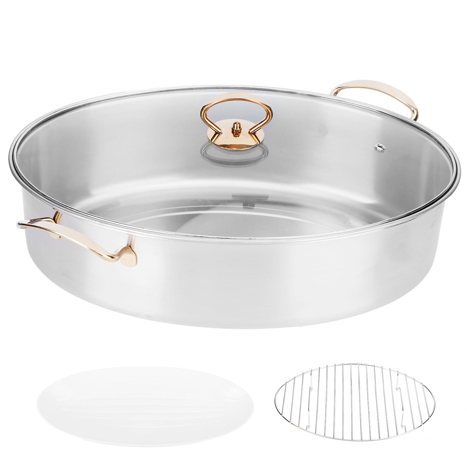 Stainless Steel, Oval Fish Steaming Pot, Large Capacity