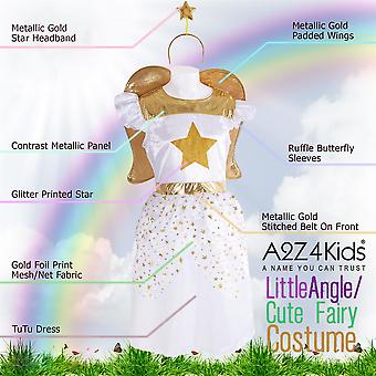 A2Z 4 Kids Girls Nativity Angel Costume Xmas Outfit - Girl Angel Costume 12-14 White
