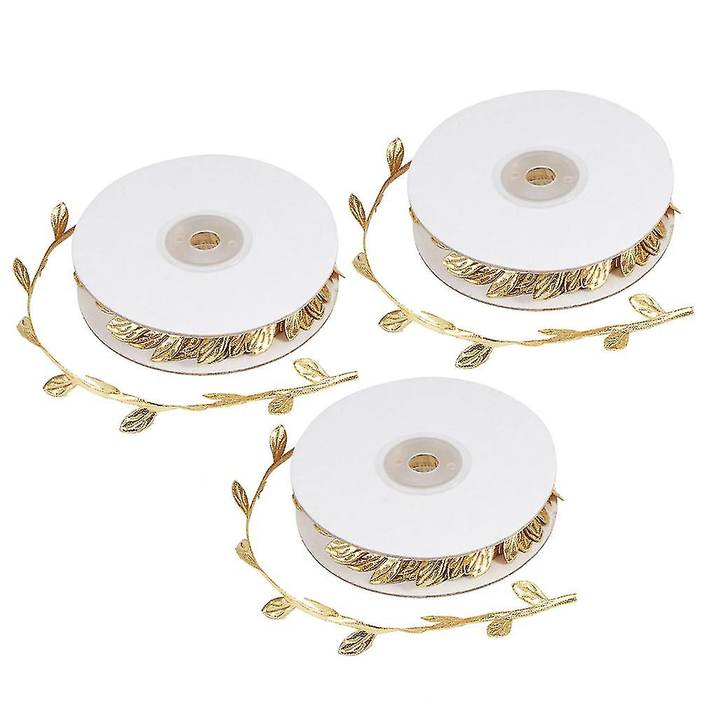 Lot de 3 feuilles de vigne artificielles à faire soi-même, décoration de mariage, accessoire doré