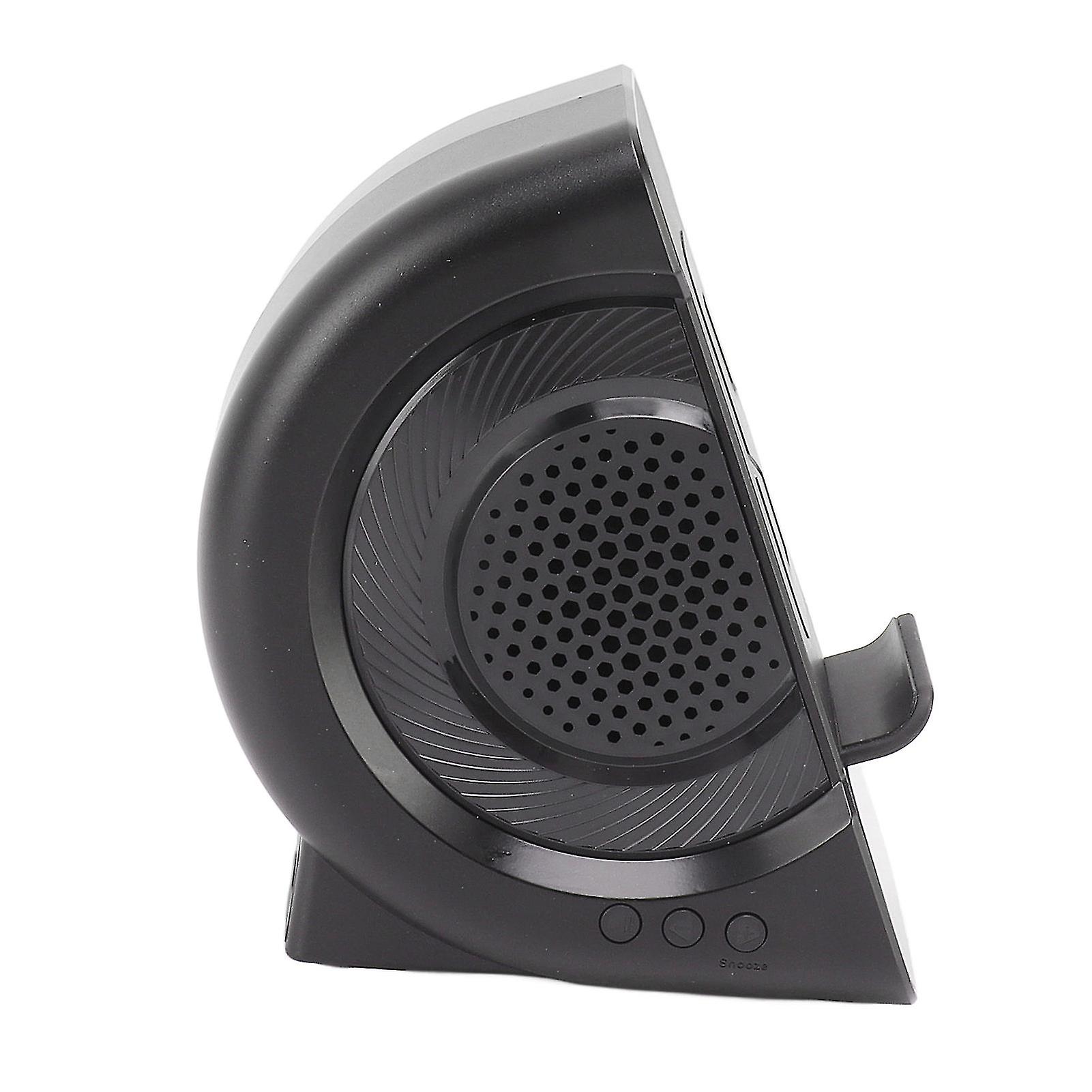 3 in 1 Bluetooth Speaker PC ABS Alarm Clock with Wireless Charging for Bedside 10W Black 