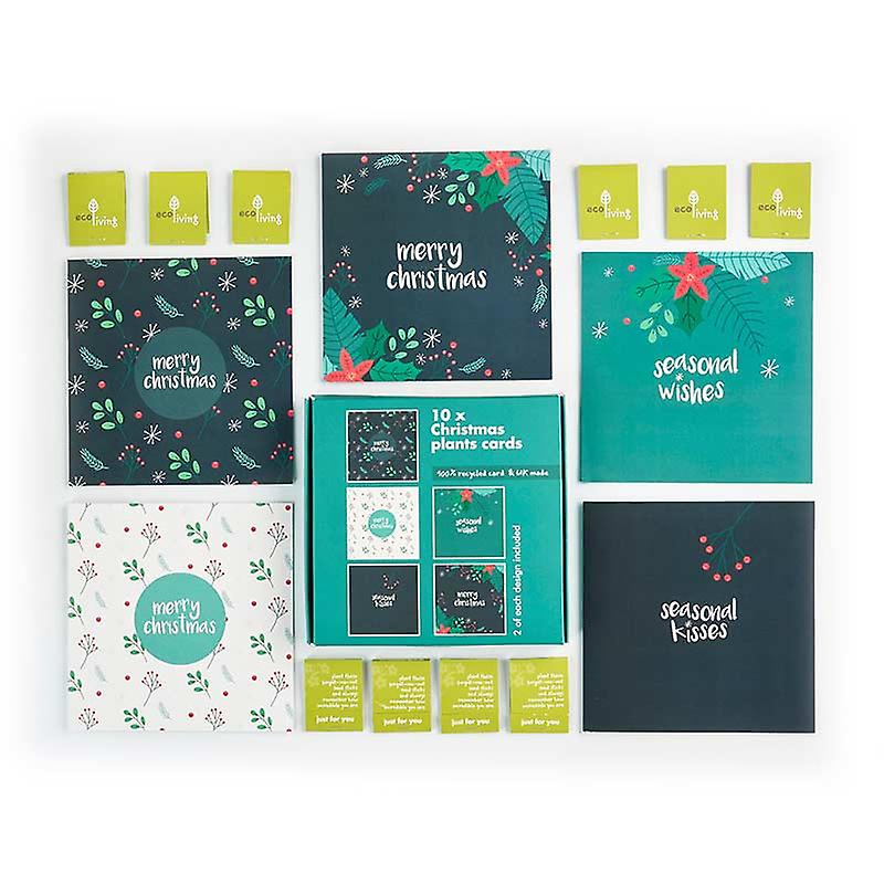 Recycled Multipack Christmas Cards 10 Pack - Plant Berries