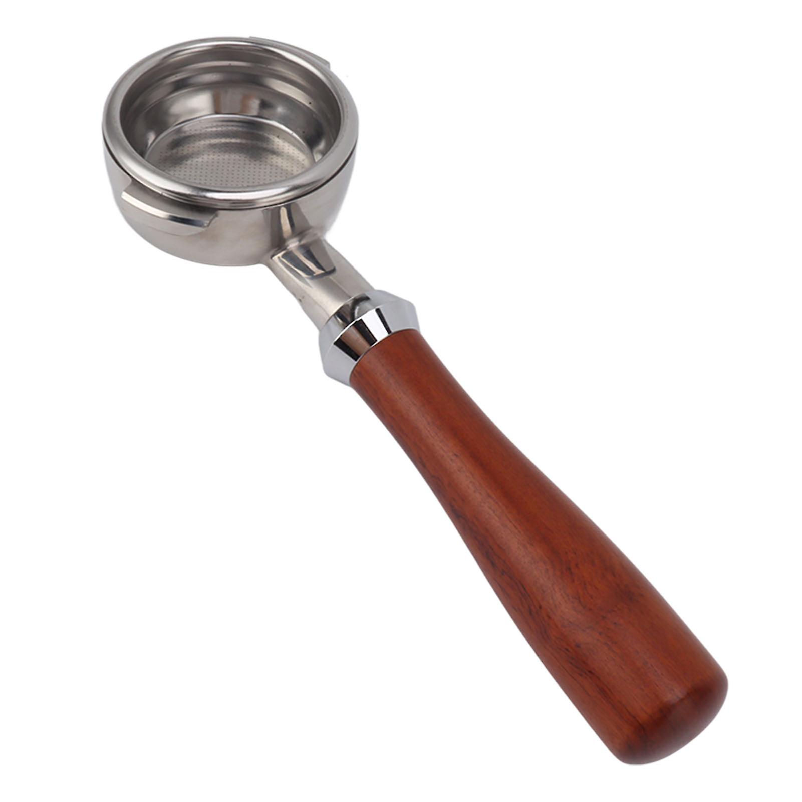 Ergonomic Solid Wood Bottomless Portafilter 366g Detachable