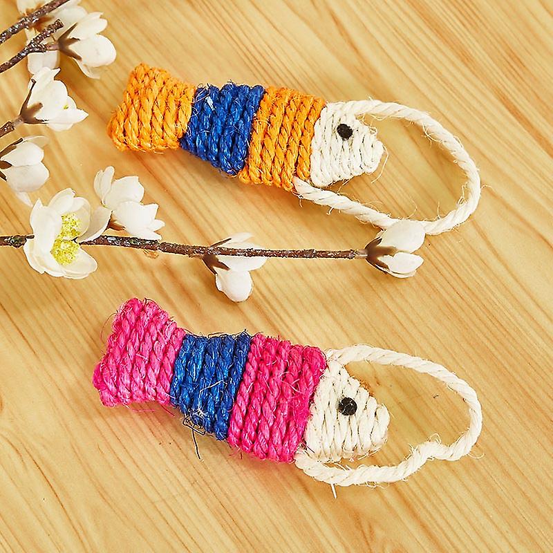 Fish Shape Cat Scratcher Interactive Sisal Rope Cat Scratch Board Scratching Pad for Cat Kitten Indoor 