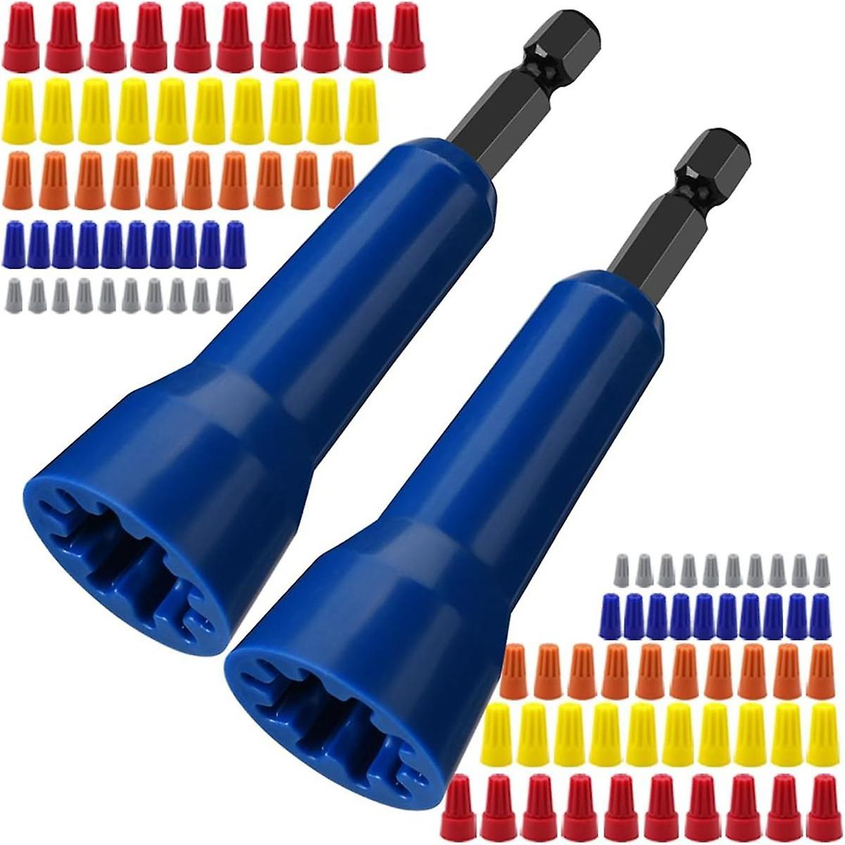 2PCS Wire Twisting Spinner,Spin Twist Wire Connector Socket,Wire Connector Driver with 1/4In Chuck