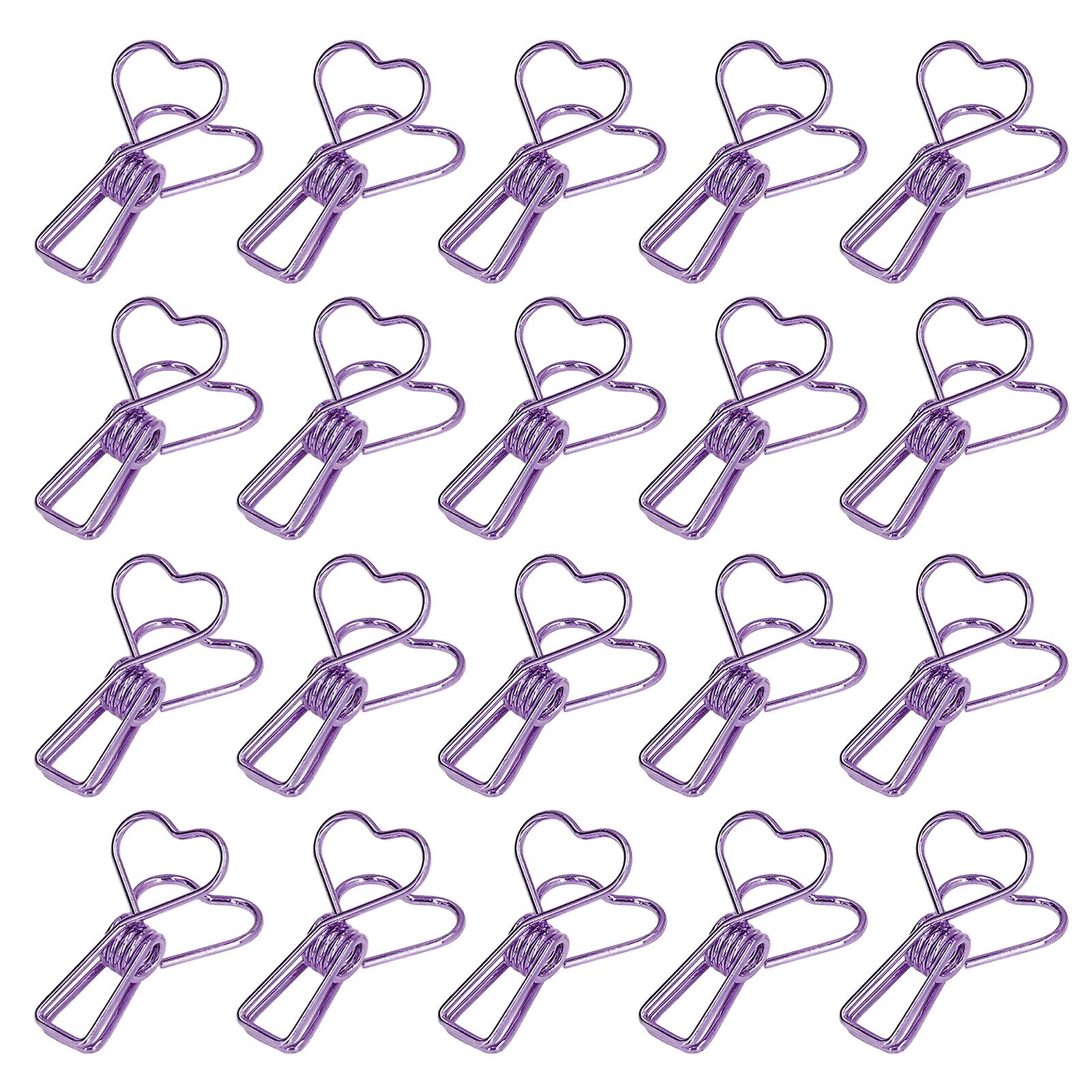 20pcs Paper Clips Elegant Style Durable Wearable Stable Reliable Small Compact Storage Tools for OfficePurple