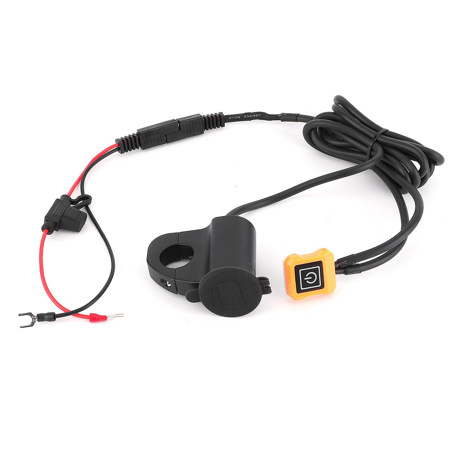 QC3.0 Dual USB Charger Handlebar Power Supply Socket with Voltmeter + Switch Kit Waterproof for Motorcycle