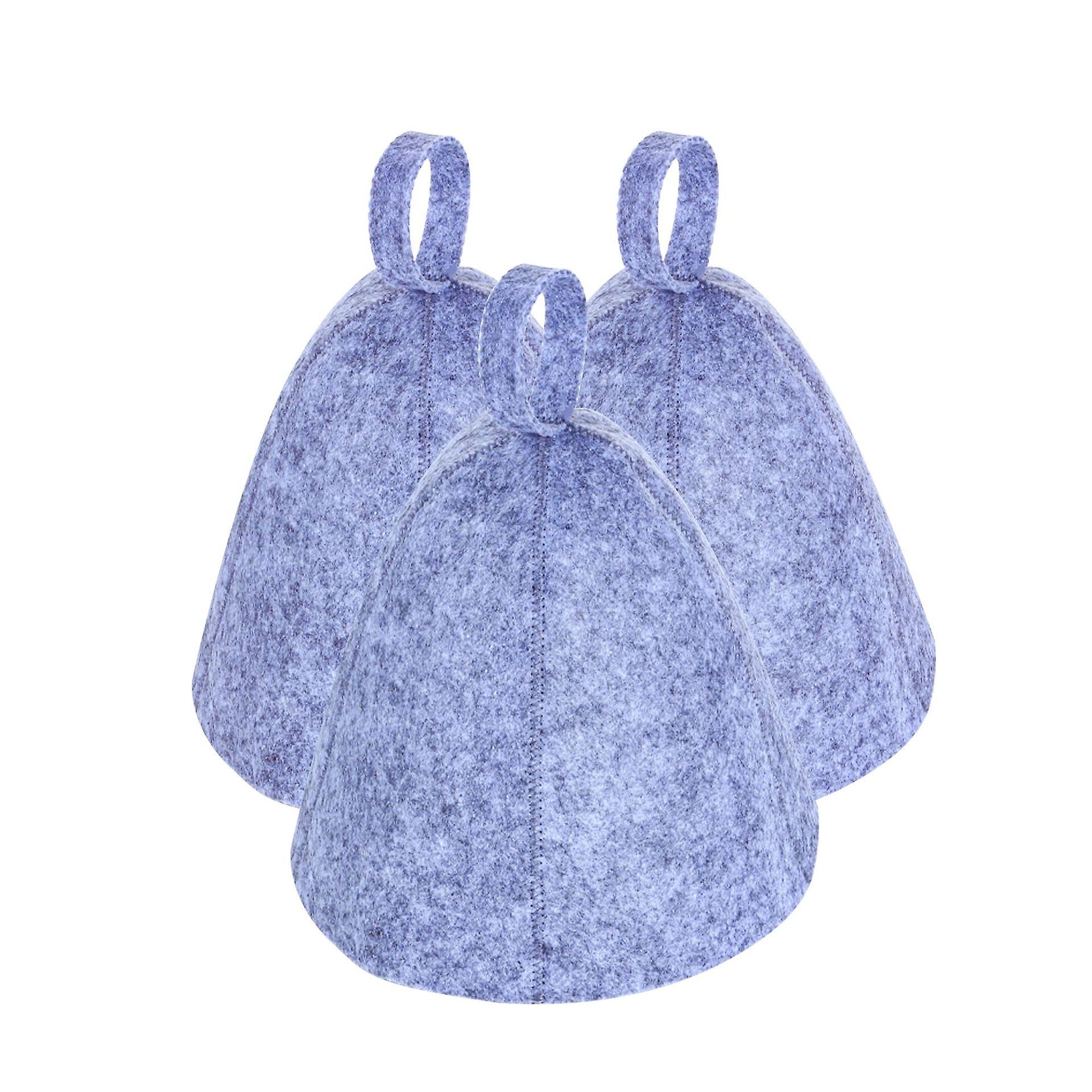 Sauna Cap Absorbent Shower Bath Hat Gray for Bathing or Steaming Sturdy 3pcs