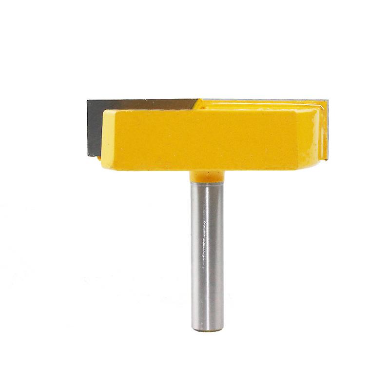 8mm Router Bit, Bottom Cleaning Surface Planing Cutter, T-track T-slot Shape Router Bits, 8x57mm Bottom, Yellow Blade