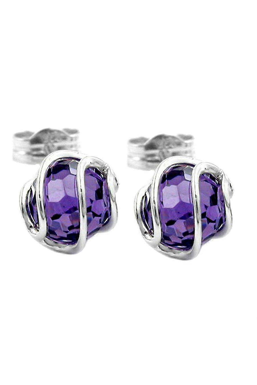 Earrings Bead Amethyst Silver 925 - Gl93244