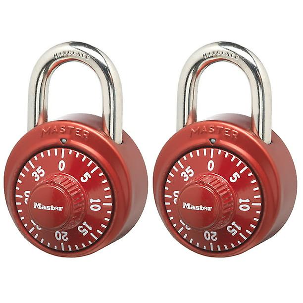 Master Lock 1530t Dial Combination Padlock, 1-7/8 In. Wide, Assorted Colors, 2-pack