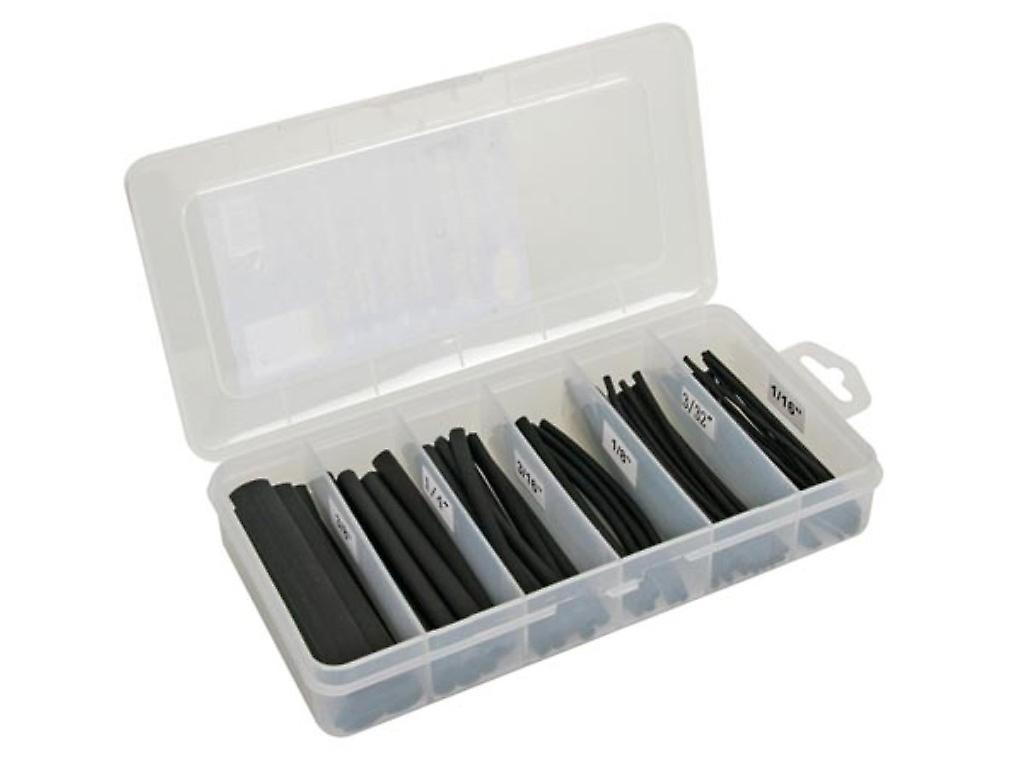 Heat Shrink Tubing Set - Black with Glue 10 cm - 85 pcs - in storage box