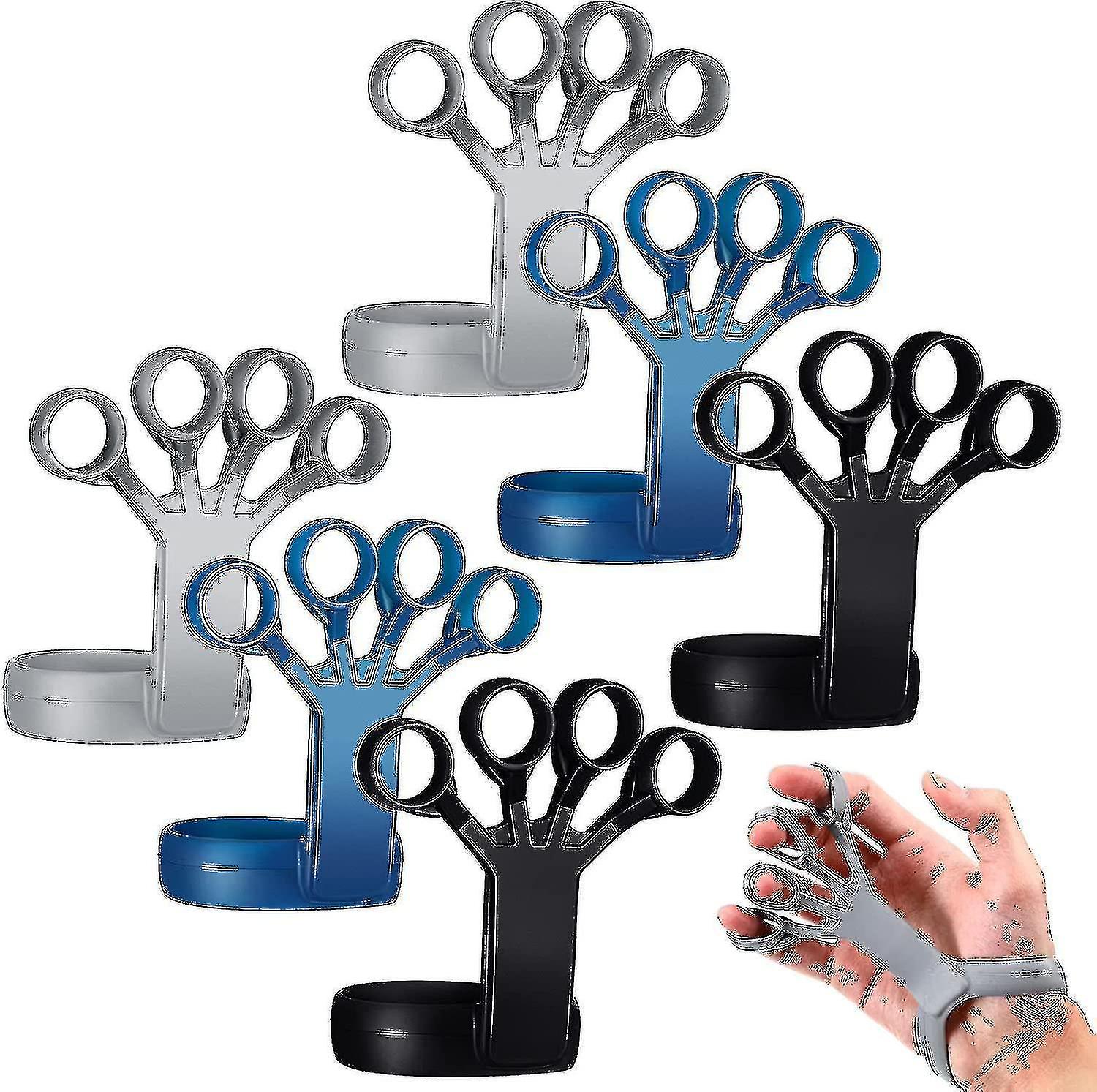 6 Pack Strength Training Grip Finger Stretcher Forearm Exercise Stretcher