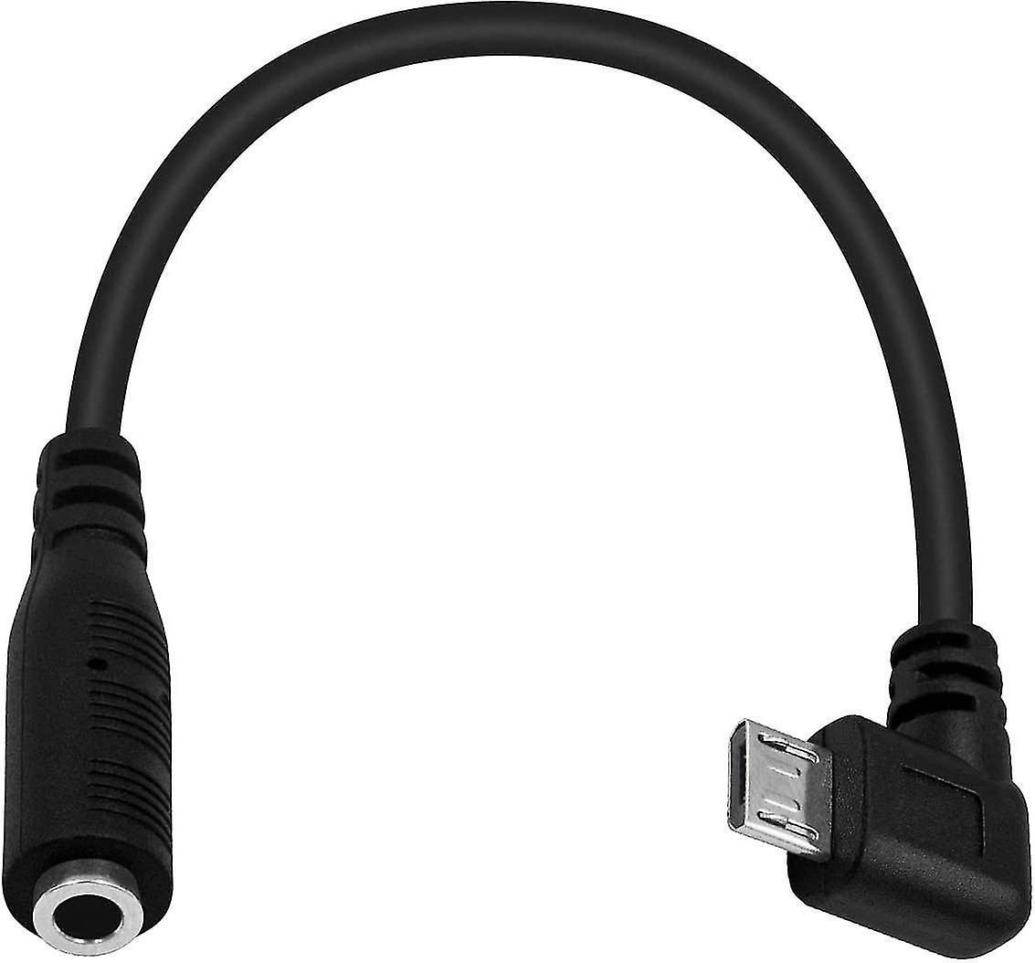 מיקרו USB לשקע 3.5 מ"מ כבל מתאם שמע, שמע למיקרו USB, מיקרו USB בזווית ימנית זכר ל -4 קוטב כבל נקבה 3.5 מ"מ למיקרופון קליפ פעיל