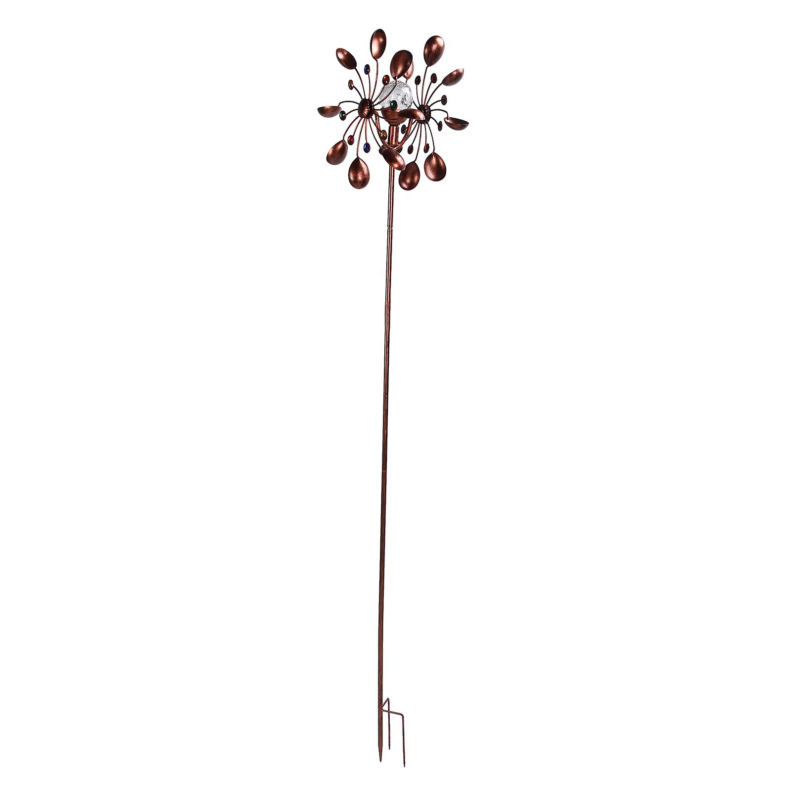 Solar Wind Spinners Multi Color LED Lights Garden Wind Catcher Windmill for Courtyard