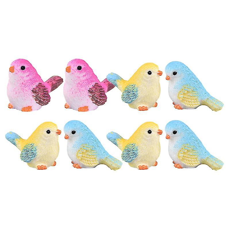 8pcs Resin Bird Statuette