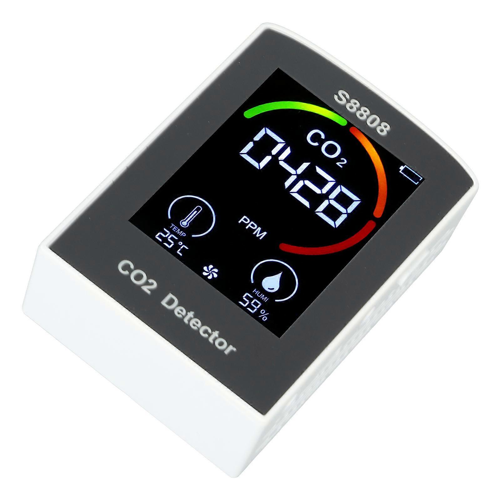 CO2 Detector with Display Screen ABS Battery USB Charging Multi Function CO2 Monitor Meter for Indoor Office Bedroom 