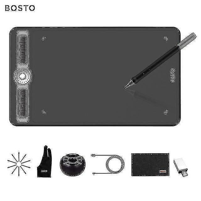 Bosto t1060 10x6 بوصة قرص رسم رسم رقمي للفن الرقمي قلم خال من البطارية 8192 مستويات الضغط 8 