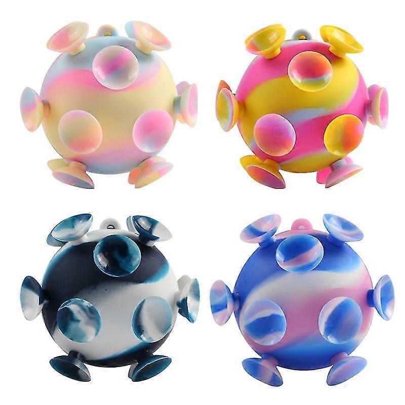 3d Decompression Ball Suction Cup Ball Magic Decompression Suction Cup Silicone Toy Mouse Pioneer Decompression Toy