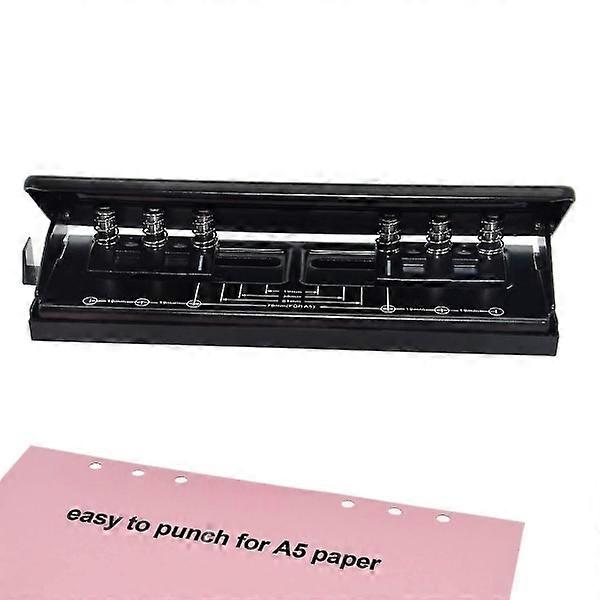 Adjustable 6-Hole Punch with Positioning Mark, Day Paper Punch for A5 Size Six Ring Binder Planner - Refill Pages