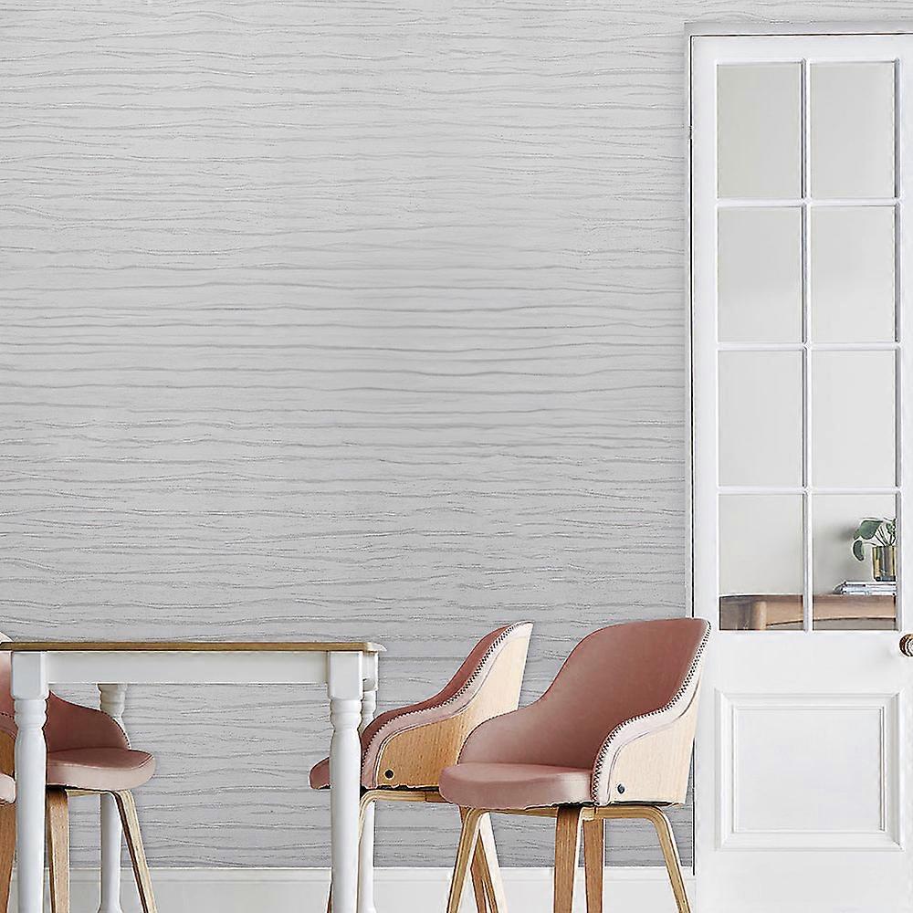 Contemporary 3D Woodgrain Wallpaper, Off White