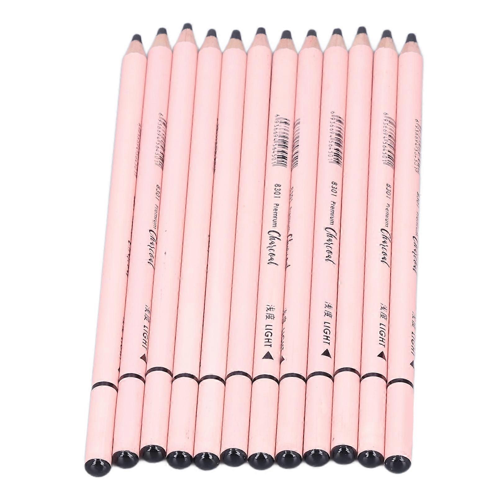 12Pcs Charcoal Pencils Set for Smooth Sketching & Detailed Art