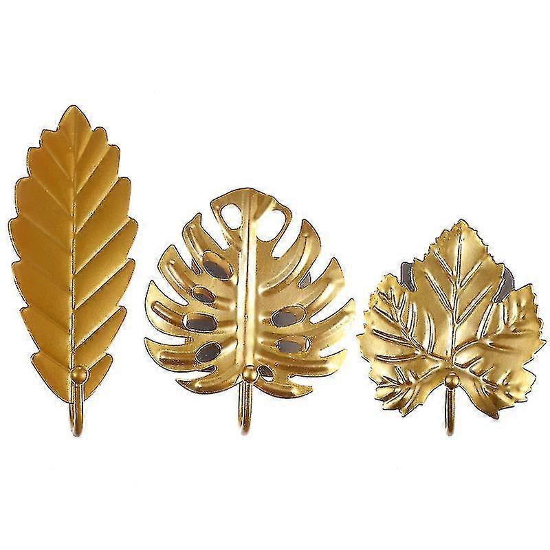 3pcs Storage Hooks, Leaf Shaped Hooks