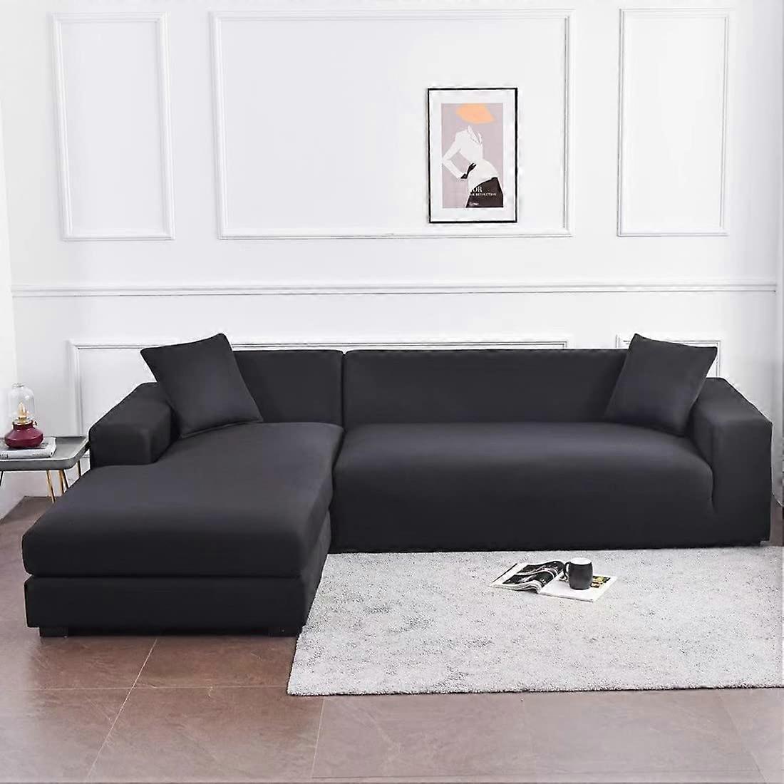 Elastic Sofa Cover, Comfortable Stretch Fabric (Black, 140-180cm)