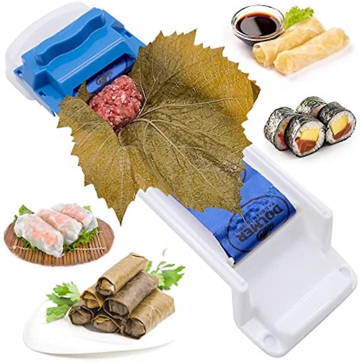 Grape Leaves Rolling Machine Yaprak Sarma Maker Stuffed Vine Leaves Rolling Tool Cabbage Leaves Meat Roller Spring Roll Machine Kitchen Vine Leaf Roll