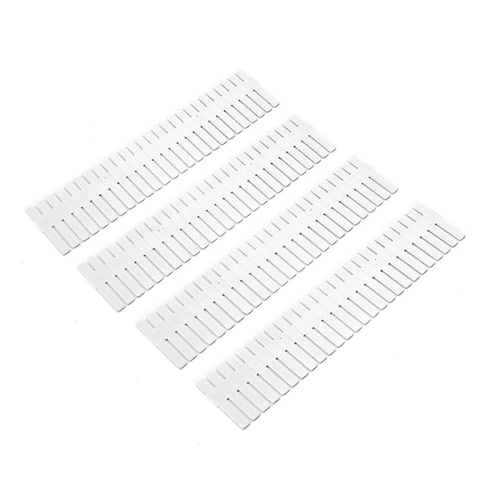 4 Pack DIY Cut-to-Size Plastic Drawer Dividers Adjustable for Socks Underwear Stationery White Elongated