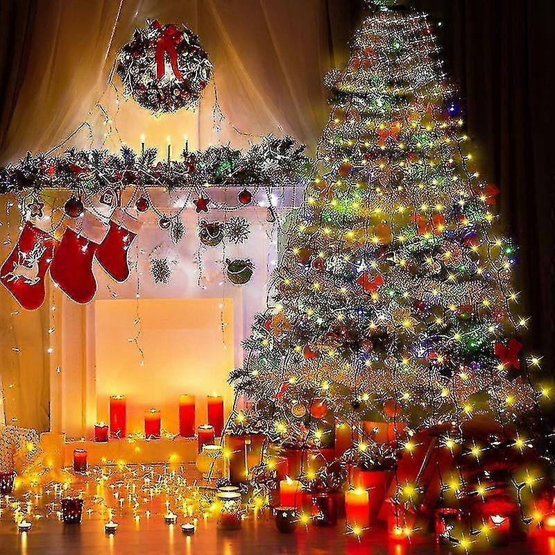 Christmas Tree Decorations Multicolor Lights, Christmas String 280LED 6.6ft 8 Lines Waterfall Tree L