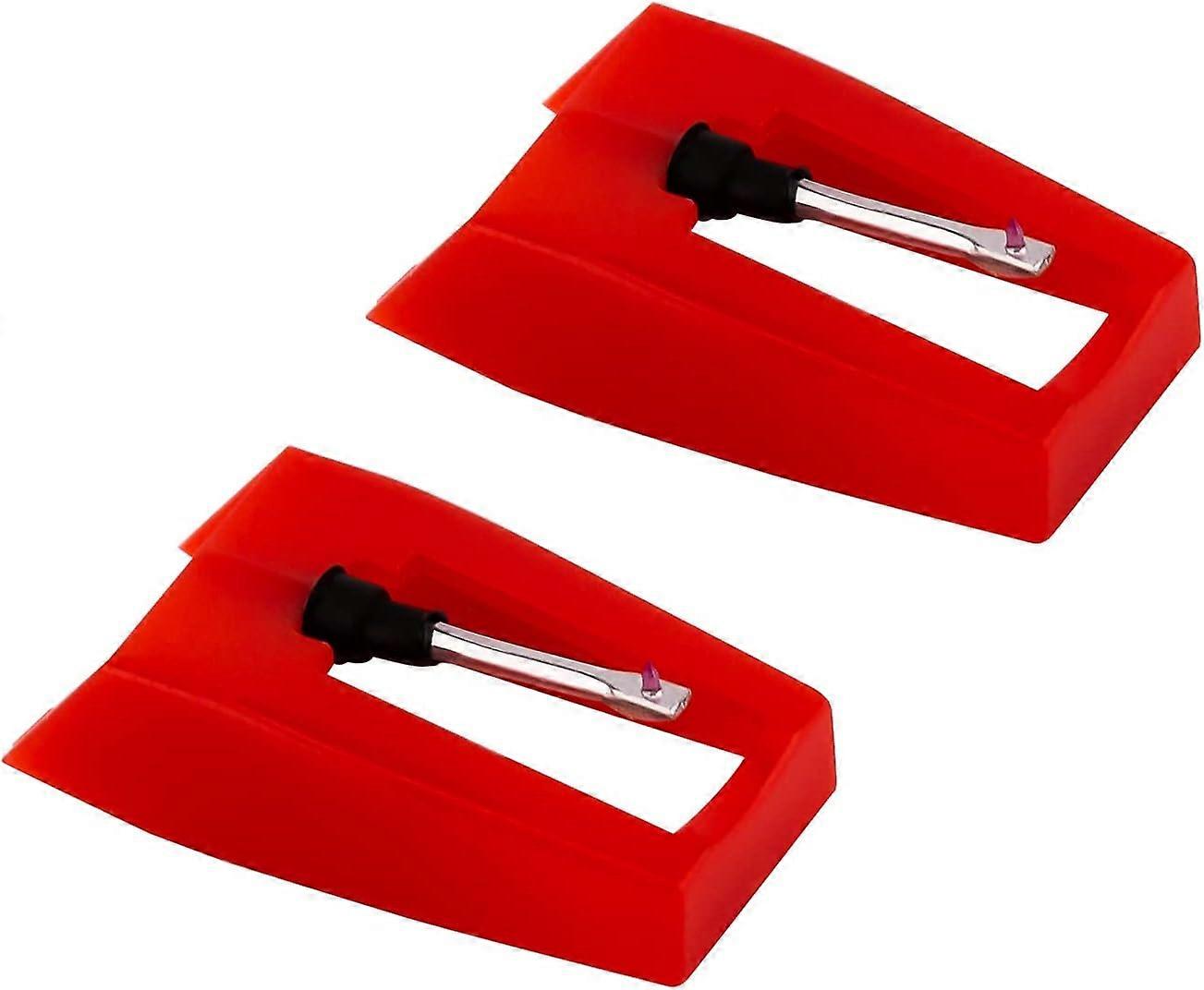 2PCS Turntable Needle Replacement, Vinyl Record Player Accessories, Red Pointer Needles for Turntables
