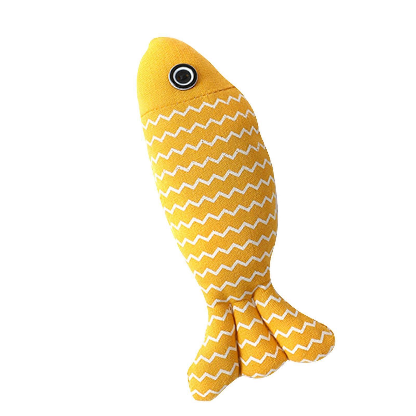 Fluffy Cat Fish Shaped Toy Interactive Soft Simulation Catnip Fish Shape Pets Pillow